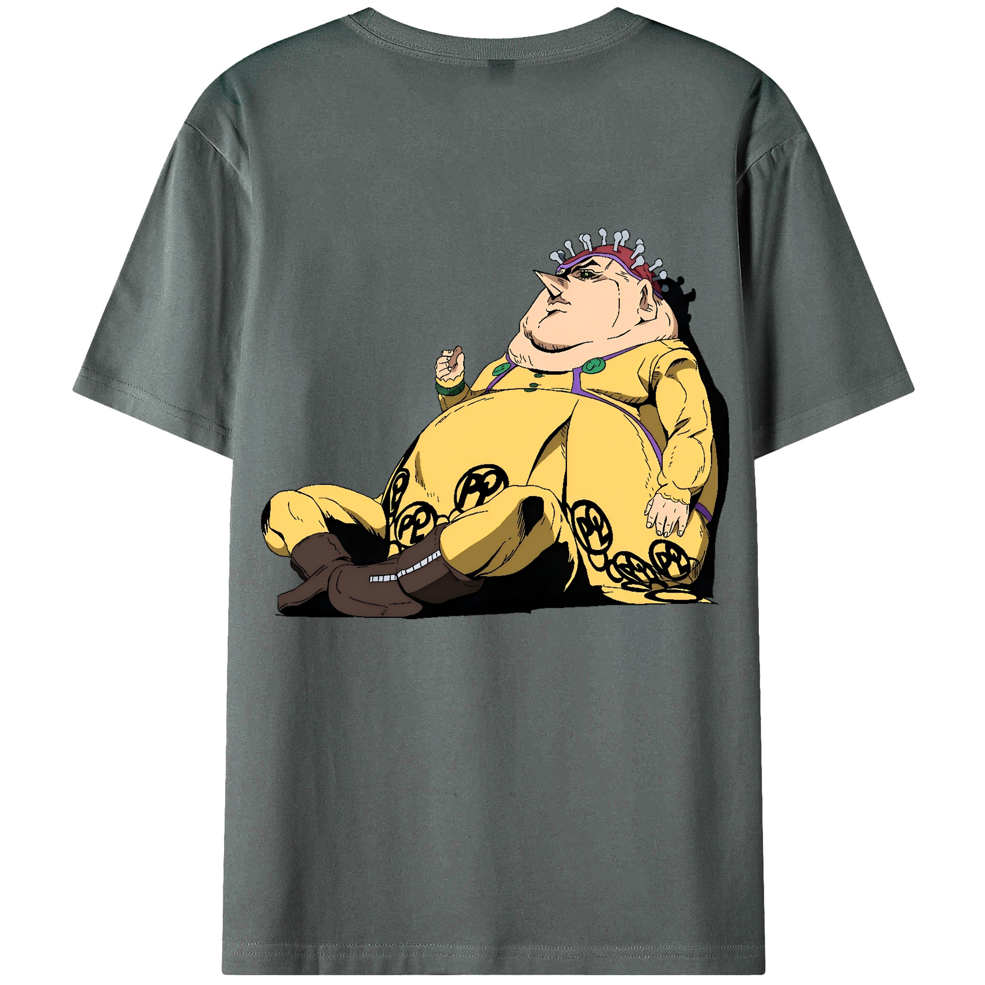（画像用） ジョジョの奇妙な冒険 ポルポ JoJo's Bizarre Adventure Polpo 綿100％ メンズ半袖Tシャツ（バックプリント） 通気性